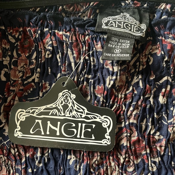 NWT Angie’s Printed Smocked Bodice Strapless Maxi Dress - Picture 3 of 3